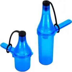 휴대용 투고 스쿱 및 운동 전 보충제 파우더용 깔때기 시스템 2팩 블루 유출 방지 용기 디스펜서 짐 셰이커