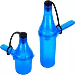 휴대용 투고 스쿱 및 운동 전 보충제 파우더용 깔때기 시스템 2팩 블루 유출 방지 용기 디스펜서 짐 셰이커