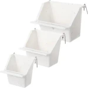 레몬로드 3개 새장 모이통 날개 달린 플라스틱 컵 범용 케이지 워터러 밀키 화이트 푸드 접시 볼 작은 새를