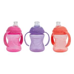 누비 3팩 양손 노스필 슈퍼 스파우트 그립 엔 Sip 컵 8 3PK 코랄 핑크 퍼플