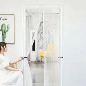 [SBD] 모기장 문 스트라이프 리빙피스 화이트 90x210cm