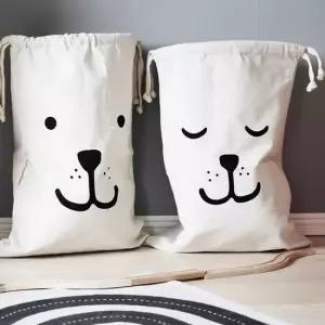 얼굴 캔버스 정리백 정리바구니 아이방인테리어 수납정리함 장난감주머니 다용도바구니