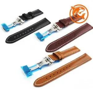 [패션] 클래식 스타일 가죽 시계밴드 22mm 남성 손목 시계줄 고급스러운 가죽