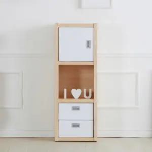 [롯데백화점]미아트 SJ가구 로잔느 420 콤비 3단 책장