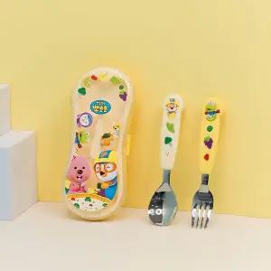 [홈앤키즈]뽀로로 큐티세트 홈플레이 스푼포크케이스 3P세트 어린이집 유치원 유아수저 휴대용 소풍