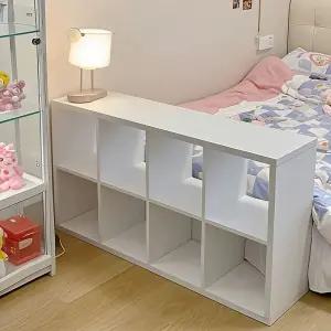 2단 낮은 전면 8칸책장 책장 거실장 서재 수납장 전면책장