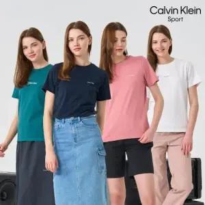 [10%앱적립][Calvin Klein Sport] 26SS 여성 라운드넥 반팔 티셔츠 4종