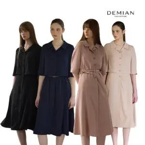 [10%적립][데미안(DEMIAN)] 26SS 루미엘라 쉬폰 헤리티지 오픈 카라 썸머 원피스 1종 + 벨트 1종 (총 2종)
