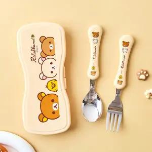 [꼬마스타]리락쿠마 뉴 스푼포크 케이스세트(해피)-아이보리