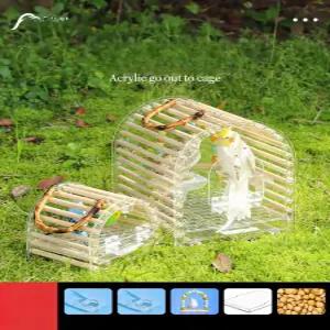 앵무새 이동장 새장 이동가방 아크릴 산책 소형 투명