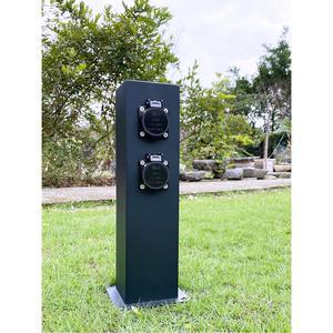 소켓 플러그 검정 정원 기둥 공원콘센트 충전기 도금 콘센트 2개 실외 접지 4구 공원