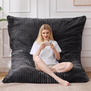 MUAMELOP 빈백 거실 자이언트 메모리 쿠션 바닥 IN 의자 컨버터블 커버 탈착식