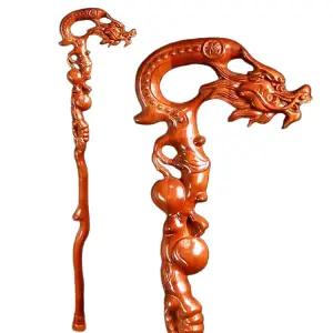 복숭아나무 지팡이 자연목 무늬결 어르신 실버 보행