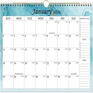 2026년 달력 - 1월부터 캘린더 2026 11인치 x 8.5인치 벽걸이 공휴일 표시 프리미엄 정리용 종이