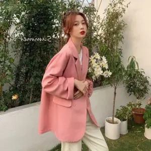 봄가을 여성용 투버튼 경량 재킷 여름 간절기 아우터 여성 자켓 외출패션 체크 여자 코트 마이 여름봄패션