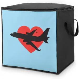하트가 달린 비행기 대형 이불 수납 가방 손잡이가 70L 옷장 정리함