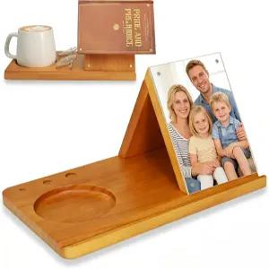 가족 액자를 위한 4 x6 아크릴 있는 나무 삼각형 책꽂이 책상용 다기능 독서 발렛 책 받침대 독자와