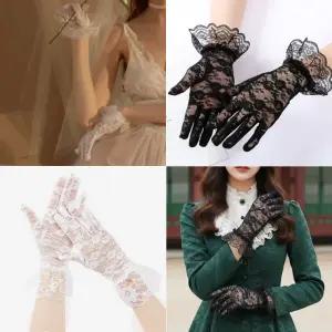 코스튬 소품 웨딩 신부 로즈메쉬장갑 플라워 레이스 의상 코스프레 경성 셀프 스몰 촬영