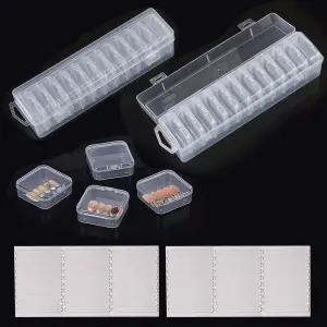 네일 박스에 작은 프레스 24개 대형 보관함 2개 및 양면 테이프 여행 가정 살롱을 위한 휴대용 투명