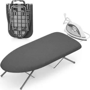 킹보드 테이블탑 다림질 다리미 받침대가 있는 소형 접이식 두꺼운 커버 미끄럼 방지 발이 휴대용 30x12