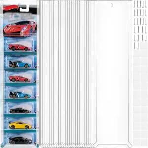 포장 모델용 25개 투명 디스플레이 케이스 자동차 벽 핫 휠 장난감 보관 호환되는 최대 250대의 정리함을