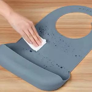 실리콘 턱받이 노인 어르신 식사 보조 흘림 방지 앞치마