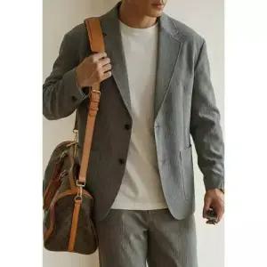 그레이 캐주얼 봄 오피스룩 남사친 재킷 톤온톤 싱글 정장 영감 코트 패피1