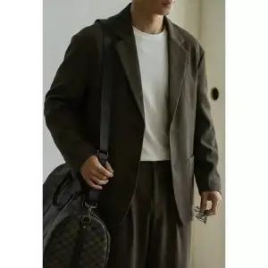 남사친 봄 캐주얼 재킷 트윌 숄더 정장 코트 싱글 패피1