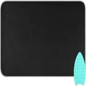 YETTASBIN 실리콘 다리미 받침대가 있는 블랙 솔리드 컬러 다림질 매트 휴대용 여행용 담요 내열 보드 커버