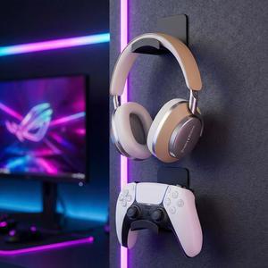 접착식 플라스틱 벽걸이형 헤드셋 거치대, 책상 아래 게임용 이어폰 브래킷