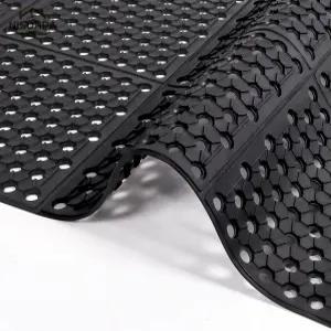 상업용 배수 매트 59.1x35.4 고무 롤 헤비 듀티 주방 피로 방지 미끄럼 바닥 레스토랑 욕실 바 야외 정원