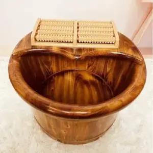 히노끼 발 편백나무 대야 족욕통 습식 욕조 족욕