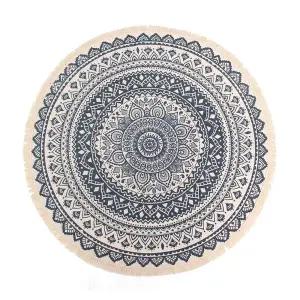 TBZ 북유럽풍 감성 린넨 러그(92cm) (네이비)