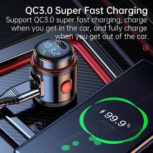 PD30W+QC 3.0 블루투스 호환 5.4 FM 송신기 자동차 차량용 호환 라디오 무선 핸즈프리 핸드폰 통화 MP3 플