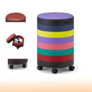 깡통 원형 수납스툴 스툴 수납 의자 드럼통 인테리어 고기집 보조 옷보관 깡통의자 식당 원형