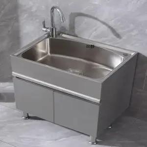 발코니 싱크대 소형 스텐 씽크대 캐비닛 서랍 세면대 야외 원목장 미니 임시 간이