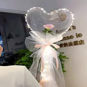 LED 풍선 하트 장미 꽃다발 DIY 세트 기념일 생일 생신 프로포즈 꽃다발 만들기