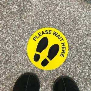 원형 20CM 발자국스티커 노란색