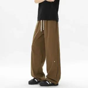 팬츠 남사친 캐주얼 쿨링 조거 스트링 단추 스트레이트 면바지 장식 패피1