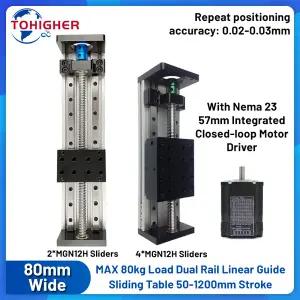 호환  80mm 와이드 선형 키트 CNC 슬라이딩 테이블 볼 스크류 선형 모션 테이블 1204SFU1605SFU1610 알루미