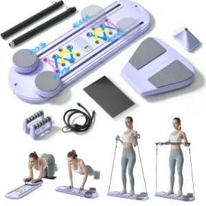 맥슨 필라테스 보드 - 자동 리바운드 Ab 롤러 및 디지털 디스플레이가 포함된 6-in-1 접이식 리포머