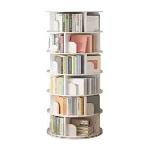 머스코 회전형 책장 5단 낮은 철제 수납 5단책장 화이트 원목책장 40cm FD03G25B