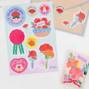 카네이션 감사 어버이날 스티커