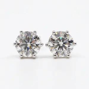 [오팔하우스]오팔하우스925Silver 1캐럿 모이사나이트 심플 귀걸이 OPQUE5010