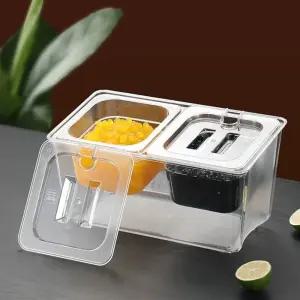 투명 2구 업소용 소품 조미료 밧드 냉장고 반찬통 양념 다용도 주방