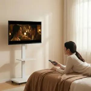 BS-K275 화이트 42-75 이동형 TV 거치대 플로어스탠드 티비스탠드