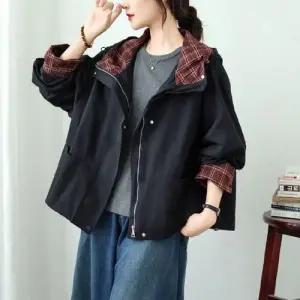 여성 가을 코트 점퍼 후드 야구 트렌치 잠바 체크 1PICK3