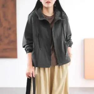 캐주얼 가을 여성용 트렌치코트 반코트 잠바 야구 후드 1PICK3