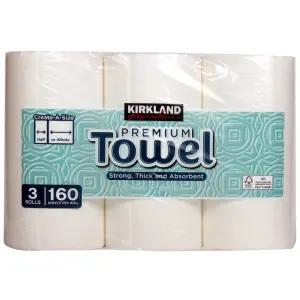 일본산 커클랜드 종이타올 키친타올 160매 x 12롤 2겹 무형광 코스트코