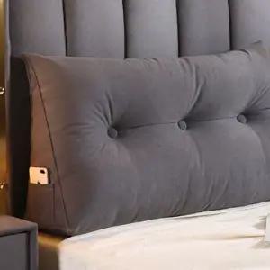 [하프클럽/]삼각 딥 그레이 롱쿠션 등받이 침대쿠션 100cm